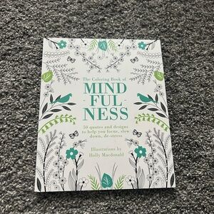 Mindfulness Coloring Book with Floral Designs